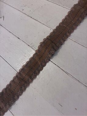 Zohra Vintage Antique Taupe Brown Lace Trim Style Floral Costume Belt
